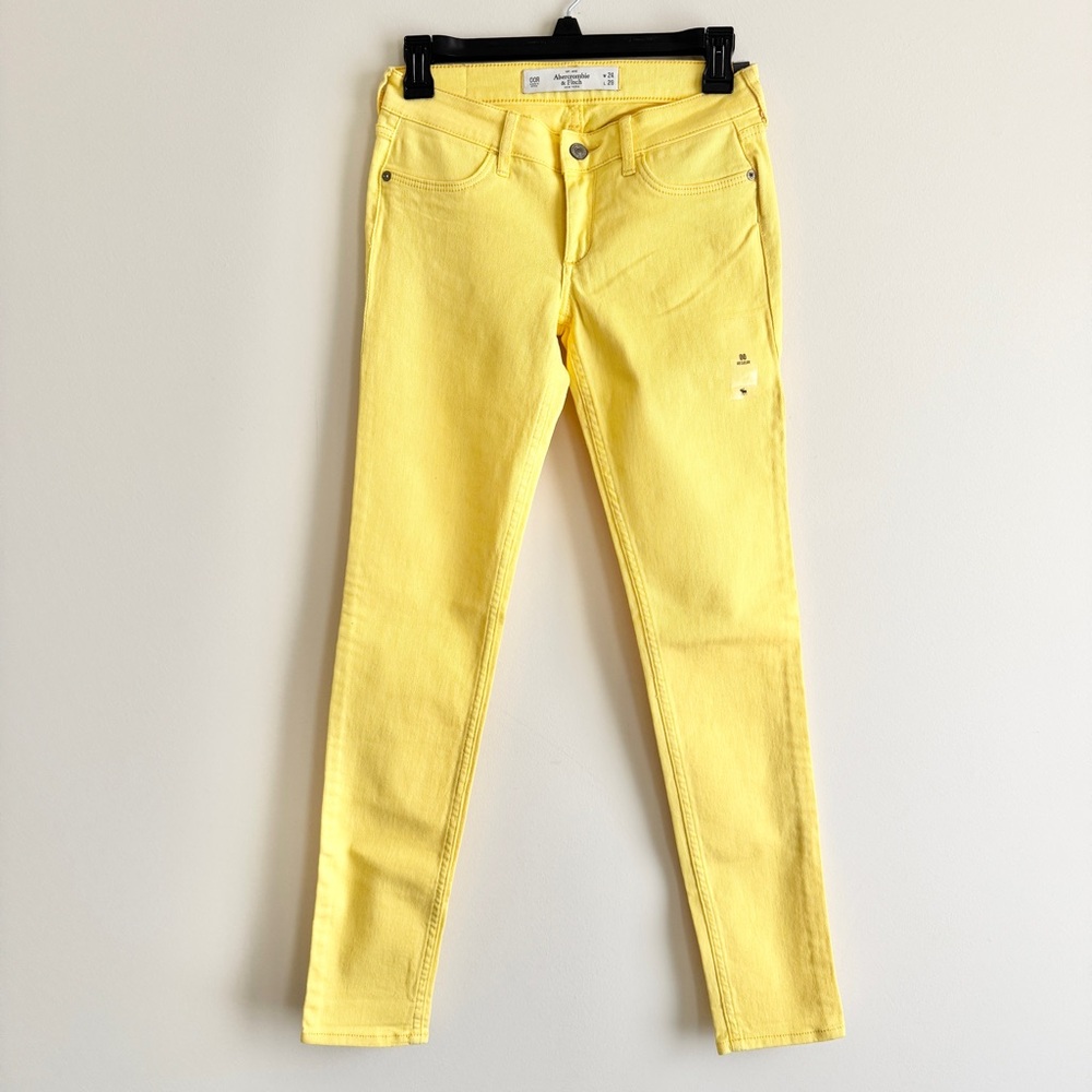 Vintage Abercrombie & Fitch Skinny Jeans Bright Yellow low rise Size 24 – NWT